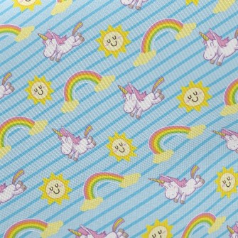 Unicorn Sun Rainbow Twill