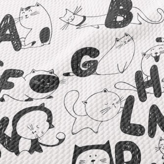 Funny Cat Handwriting In Engli Birdseye Piqué