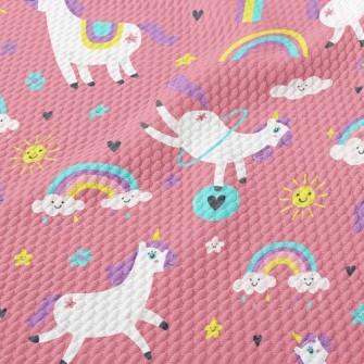 Lively And Active Unicorn Birdseye Piqué