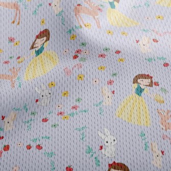 Princess And Animals Picnic Athletic Mesh Flat Back