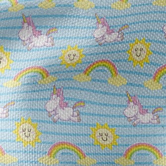 Unicorn Sun Rainbow Waterproof Canvas