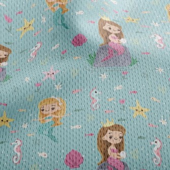 Mermaid Princess Athletic Mesh Flat Back