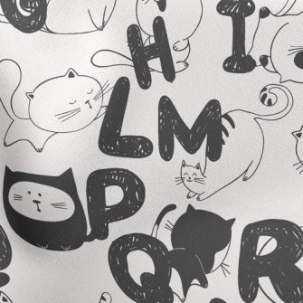 Funny Cat Handwriting In Engli Stretch Ponte