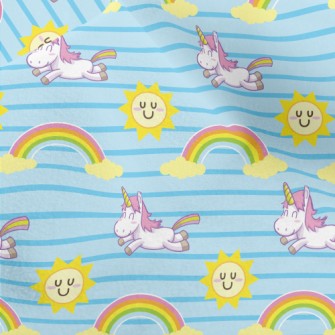 Unicorn Sun Rainbow Micro Fleece
