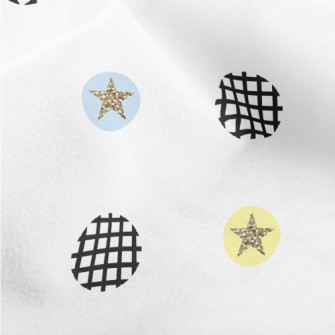 Black And White Circle Stars Micro Fleece