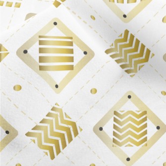 Gold Geometric Square Micro Fleece