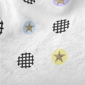 Black And White Circle Stars Minky