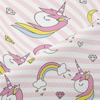 Rainbow Unicorn Diamond Piqué