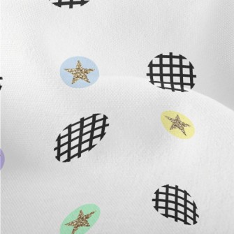 Black And White Circle Stars Lightweight Performance Linen