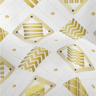 Gold Geometric Square Lightweight Performance Linen