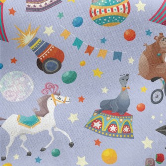 Animal Circus Show Jersey Backed Fleece