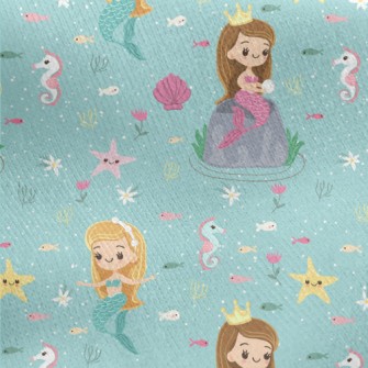 Mermaid Princess Jersey Backed Fleece