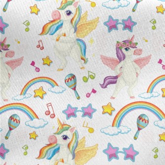 Happy Dancing Unicorn Jersey Backed Fleece