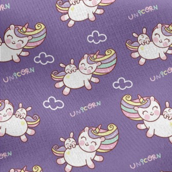 Smiley Unicorn Bunny Jersey Backed Fleece