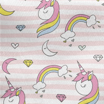 Rainbow Unicorn Diamond Jersey Backed Fleece