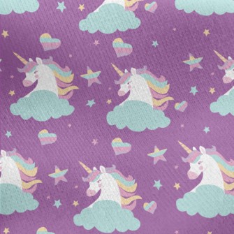 Fantasy Colorful Unicorn Jersey Backed Fleece
