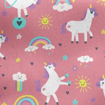 Lively And Active Unicorn Jersey Backed Fleece
