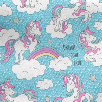 Dreams Come True Unicorn Jersey Backed Fleece