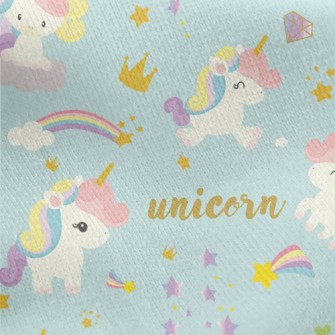 Cute Baby Unicorn Jersey Backed Fleece