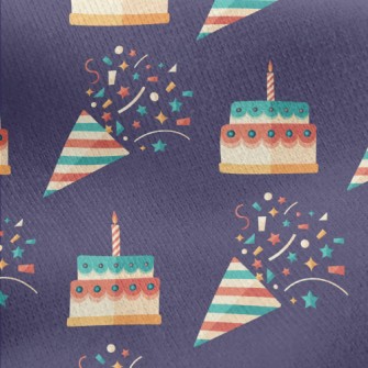 Birthday Colorful Cake Jersey Backed Fleece