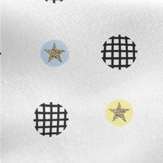 Black And White Circle Stars Jersey Backed Fleece