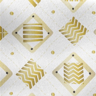 Gold Geometric Square Jersey Backed Fleece