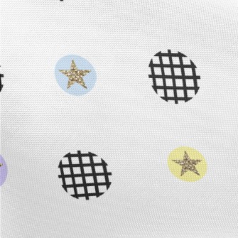 Black And White Circle Stars Pongee