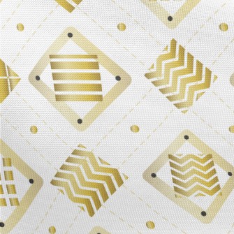 Gold Geometric Square Pongee