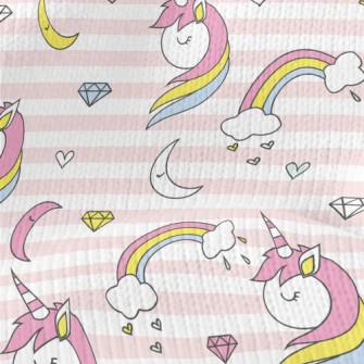 Rainbow Unicorn Diamond Stretch Jersey
