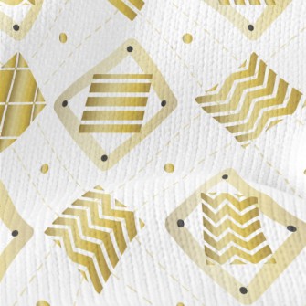 Gold Geometric Square Stretch Jersey