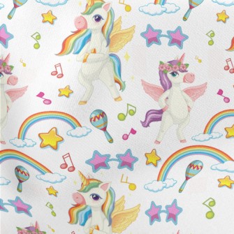 Happy Dancing Unicorn Lightweight Cotton Poplin