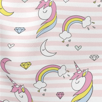 Rainbow Unicorn Diamond Lightweight Cotton Poplin