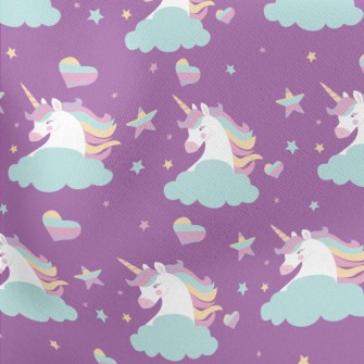 Fantasy Colorful Unicorn Lightweight Cotton Poplin
