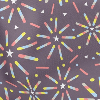 Colorful Star Fireworks Lightweight Cotton Poplin