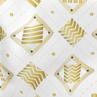 Gold Geometric Square Lightweight Cotton Poplin