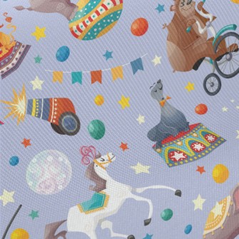 Animal Circus Show Midweight Cotton Poplin