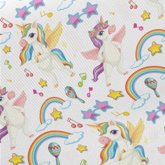 Happy Dancing Unicorn Midweight Cotton Poplin