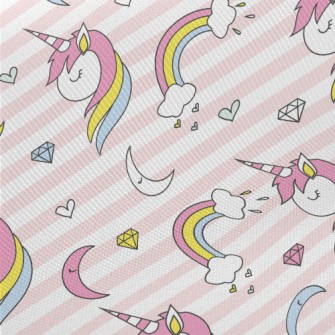 Rainbow Unicorn Diamond Midweight Cotton Poplin