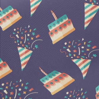 Birthday Colorful Cake Midweight Cotton Poplin