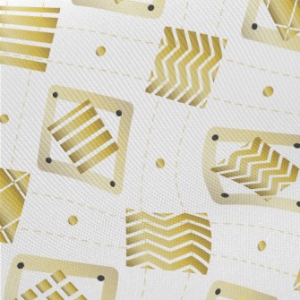 Gold Geometric Square Midweight Cotton Poplin
