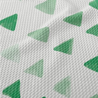 Hand Drawn Green Triangle Birdseye Piqué