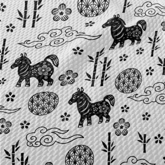 Chinese Year Of The Horse Elem Birdseye Piqué