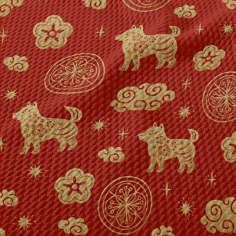 Chinese Dragon Dog Element Birdseye Piqué