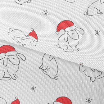 Rabbit Wearing Santa Hat Waterproof Oxford