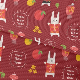 Chinese New Year Rabbit Waterproof Oxford