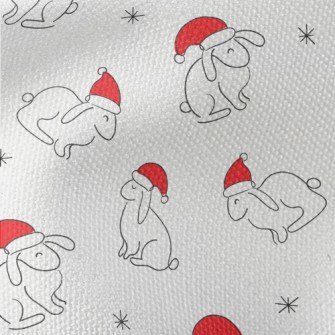 Rabbit Wearing Santa Hat Waterproof Canvas
