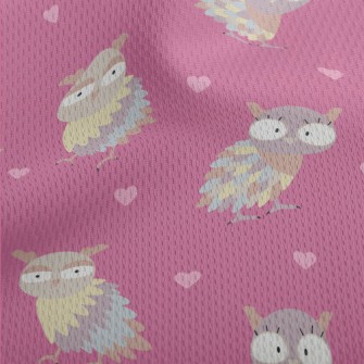 Cute Big-eyed Owl Athletic Mesh Flat Back