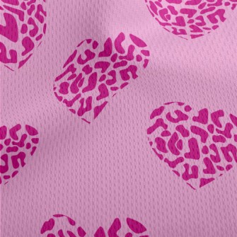 Leopard Heart Athletic Mesh Flat Back