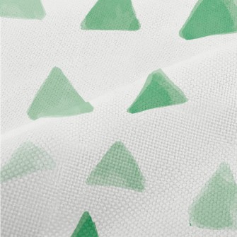 Hand Drawn Green Triangle Performance Linen