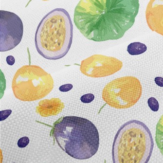 Passion Fruit And Blueberries Performance Linen